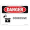 Signmission Safety Sign, OSHA Danger, 5" Height, 7" Width, Corrosive, Landscape OS-DS-D-57-L-2003 - alternate 1